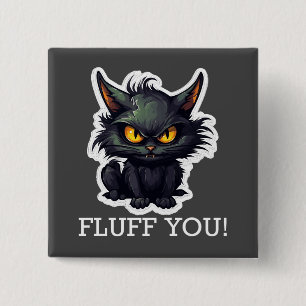 Badge Carré 5 Cm Design de chat noir bébé - Bouton Carré