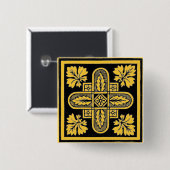 Badge Carré 5 Cm Design floral (Devant & derrière)