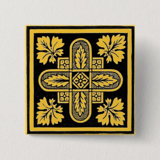 Badge Carré 5 Cm Design floral (Devant)
