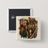 Badge Carré 5 Cm DESOLATION OF SMAUG™ Characters (Devant & derrière)