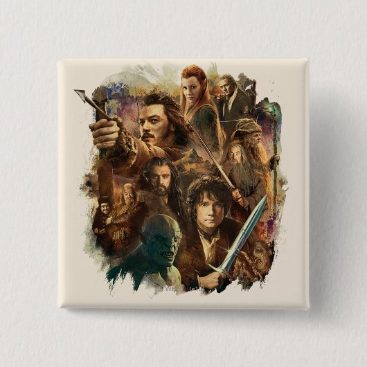 Badge Carré 5 Cm DESOLATION OF SMAUG™ Characters (Devant)