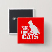 Badge Carré 5 Cm DÉSOLÉ GARÇONS J'AIME LES CHAUSSURES - BLANC -.png (Devant & derrière)