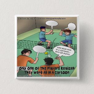 Badge Carré 5 Cm Dessin Animé de Tennis Pas Drôle T-shirts Drôles C