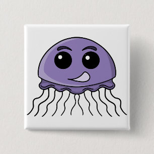 Badge Carré 5 Cm Dessin animé Lilac Jellyfriend