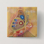 Badge Carré 5 Cm Dessin d'art papillon (Devant)