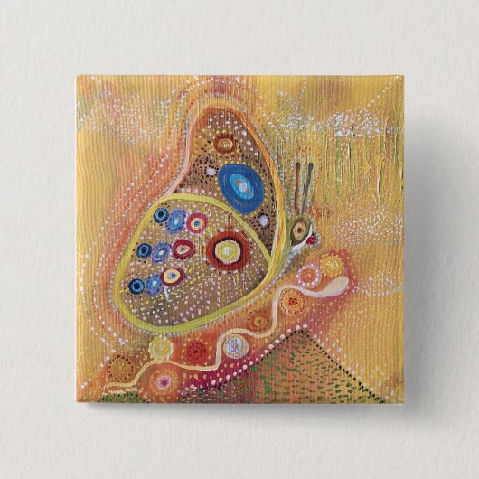 Badge Carré 5 Cm Dessin d'art papillon (Devant)