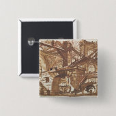 Badge Carré 5 Cm Dessin d'une prison imaginaire (Devant & derrière)