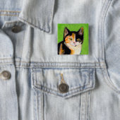 Badge Carré 5 Cm Dessin original mignon d'amusement d'art de chaton (En situation)