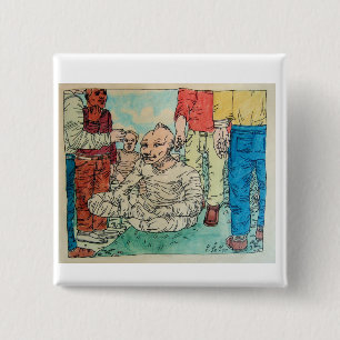 Badge Carré 5 Cm Dessin par Don Evans 9.23.70