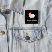 Badge Carré 5 Cm Dessin Sheep Fleece Navidad (En situation)