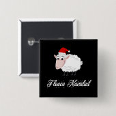 Badge Carré 5 Cm Dessin Sheep Fleece Navidad (Devant & derrière)