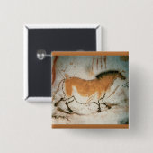 Badge Carré 5 Cm Dessins de grotte Lascaux (Devant & derrière)