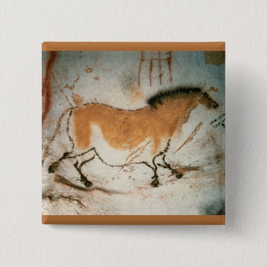 Badge Carré 5 Cm Dessins de grotte Lascaux (Devant)