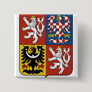 Badge Carré 5 Cm Détail des armoiries de la République tchèque