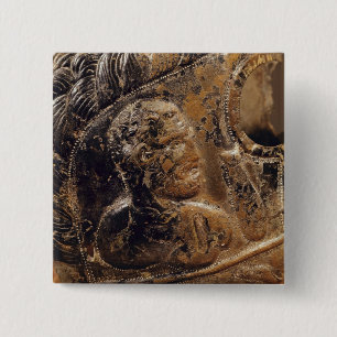 Badge Carré 5 Cm Détail du masque d'un gladiateur