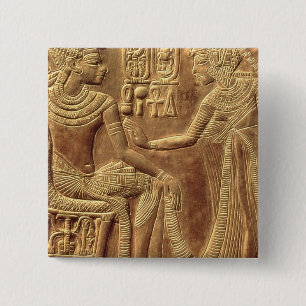 Badge Carré 5 Cm Détail du tombeau d'or de Tutankhamun