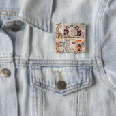 Badge Carré 5 Cm Détail d'un codex maya (En situation)