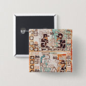 Badge Carré 5 Cm Détail d'un codex maya (Devant & derrière)