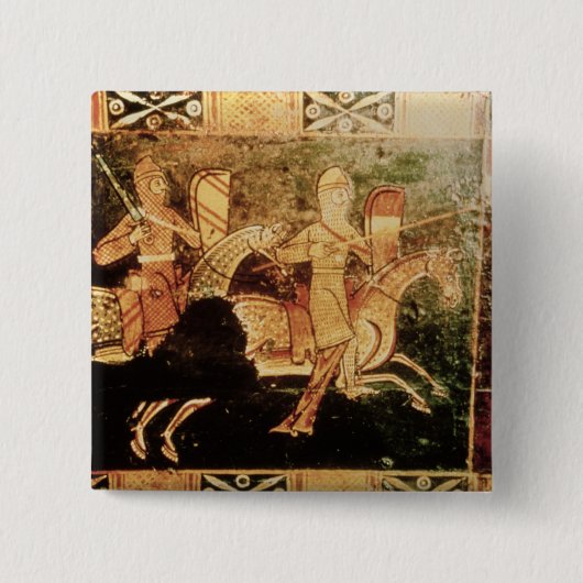 Badge Carré 5 Cm Détail d'un coffre de mariage dépeignant le goi de (Devant)