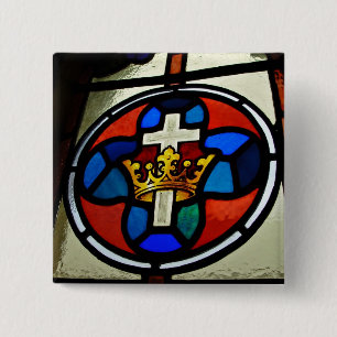Badge Carré 5 Cm Détail en verre souillé