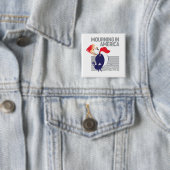 Badge Carré 5 Cm Deuil dans le bouton de l'Amérique (En situation)