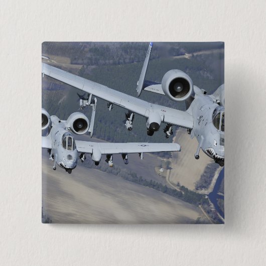 Badge Carré 5 Cm Deux avions A-10C Thunderbolt II volent au format (Devant)