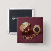 Badge Carré 5 Cm Deux bracelets, de la tombe de Tutankhamun (Devant & derrière)