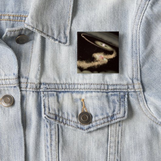 Badge Carré 5 Cm Deux Exoplanètes Géantes De Gaz Orbitant Une Jeune (En situation)