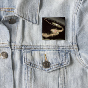 Badge Carré 5 Cm Deux Exoplanètes Géantes De Gaz Orbitant Une Jeune