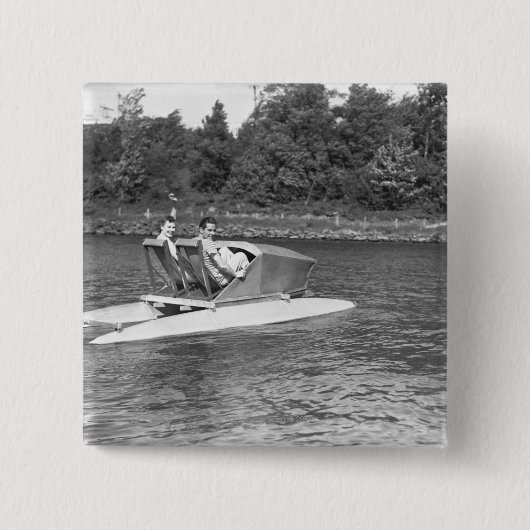 Badge Carré 5 Cm Deux hommes (Devant)