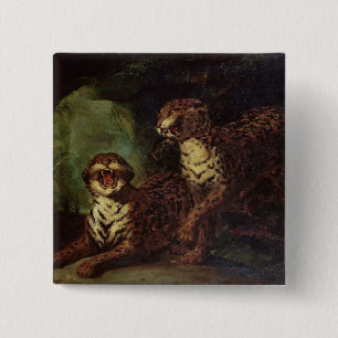 Badge Carré 5 Cm Deux léopards, C. 1820