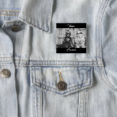 Badge Carré 5 Cm Deux masques de carnaval à Venise (En situation)