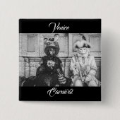 Badge Carré 5 Cm Deux masques de carnaval à Venise (Devant)