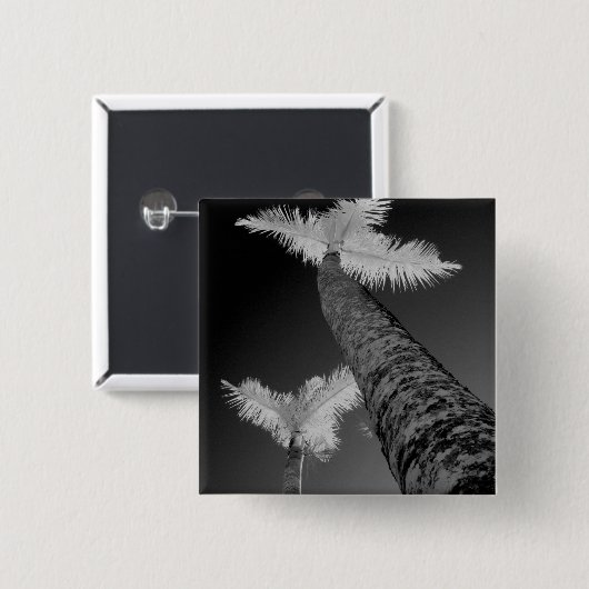 Badge Carré 5 Cm Deux palmiers infrarouges. (Devant & derrière)