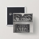 Badge Carré 5 Cm Deux plaques d'un coffre (Devant & derrière)