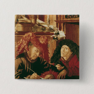 Badge Carré 5 Cm Deux ramasseurs d'impôts, c.1540