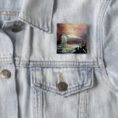 BADGE CARRÉ 5 CM DEUX SAINT JOHN ET FALLEN ANGEL (En situation)