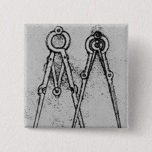 Badge Carré 5 Cm Deux types de boussole de réglable-ouverture