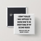 Badge Carré 5 Cm Deuxième rodéo (Devant & derrière)