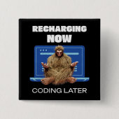 Badge Carré 5 Cm Développeur logiciel Coder de programmeur Bigfoot (Devant)