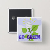 Badge Carré 5 Cm devenez écolo (Devant & derrière)