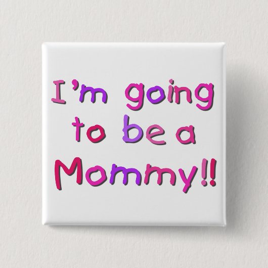 Badge Carré 5 Cm Devenir maman - rose et violet (Devant)