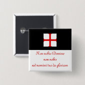 Badge Carré 5 Cm Devise de Templar de chevaliers (Devant & derrière)