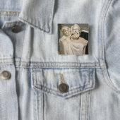 Badge Carré 5 Cm Dévouement à Brahms, 1909 (En situation)