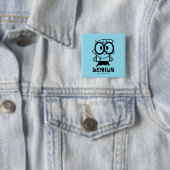 Badge Carré 5 Cm Dexter "Genius" - Graphique en bref (En situation)