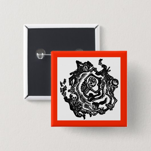 Badge Carré 5 Cm Dia de los muertos Button (Devant & derrière)