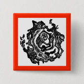 Badge Carré 5 Cm Dia de los muertos Button (Devant)