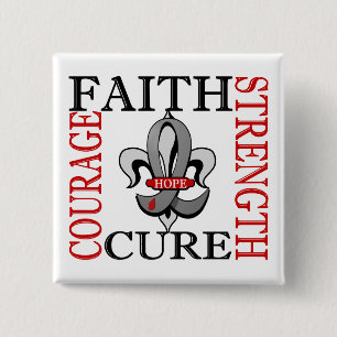 Badge Carré 5 Cm Diabète de type 1 de Fleur De Lis 3