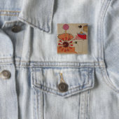 Badge Carré 5 Cm Diagramme d'un système pour l'eau de pompage dans (En situation)