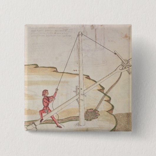 Badge Carré 5 Cm Diagramme d'une méthode de fournir l'eau (Devant)